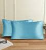Green Solid 210TC Satin 17 x 27 Inches Pillow Covers (Set of 2)