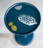 Seed End Table In Deep Blue Finish