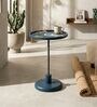 Seed End Table In Deep Blue Finish