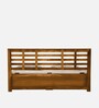 Segovia Sheesham Wood Queen Size Bed In Rustic Teak Finish With Hydraulic Storage