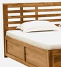 Segovia Sheesham Wood Queen Size Bed In Rustic Teak Finish With Hydraulic Storage