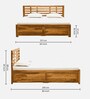 Segovia Sheesham Wood Queen Size Bed In Rustic Teak Finish With Hydraulic Storage