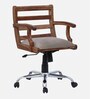 Segovia Solid Wood Ergonomic Chair in Scratch Resistant Rustic Teak Finish