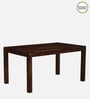 Segur Sheesham Wood 6 Seater Dining Set in Scratch Resistant Provincial Teak Finish with Grey Cushion