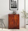 Segur Sheesham Wood Bar Cabinet In Honey Oak Finish