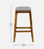 Segur Sheesham Wood Bar Table Set in Rustic Teak Finish With 2 Grey Cushioned Stools
