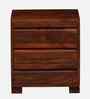Segur Sheesham Wood Bedside Table In Honey Oak Finish With Drawers