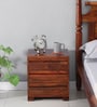 Segur Sheesham Wood Bedside Table In Honey Oak Finish With Drawers