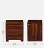 Segur Sheesham Wood Bedside Table In Honey Oak Finish With Drawers