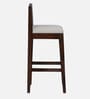 Segur Sheesham Wood Full Back Bar Stool In Provincial Teak Finish with Beige Cushion
