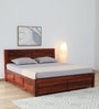 Segur Sheesham Wood King Size Bed In Honey Oak Finish With Box Storage