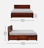 Segur Sheesham Wood King Size Bed In Honey Oak Finish With Box Storage