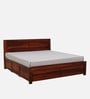 Segur Sheesham Wood King Size Bed In Honey Oak Finish With Box Storage