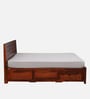 Segur Sheesham Wood King Size Bed In Honey Oak Finish With Box Storage