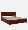 Segur Sheesham Wood King Size Bed In Honey Oak Finish With Box Storage