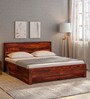 Segur Sheesham Wood King Size Bed In Honey Oak Finish With Drawer Storage