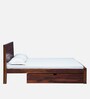 Segur Sheesham Wood King Size Bed In Honey Oak Finish With Drawer Storage
