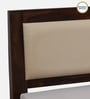 Segur Sheesham Wood King Size Bed In Provincial Teak Finish With Beige Padded Headboard Hydraulic Storage