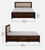 Segur Sheesham Wood King Size Bed In Provincial Teak Finish With Beige Padded Headboard Hydraulic Storage