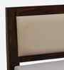 Segur Sheesham Wood King Size Bed In Provincial Teak Finish With Beige Padded Headboard Hydraulic Storage