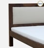 Segur Sheesham Wood King Size Bed In Provincial Teak Finish with Beige Padded Headboard