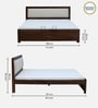 Segur Sheesham Wood King Size Bed In Provincial Teak Finish with Beige Padded Headboard