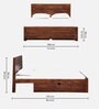 Segur Sheesham Wood King Size Bed In Provincial Teak Finish With Drawer Storage