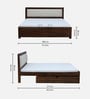 Segur Sheesham Wood King Size Bed In Provincial Teak Finish With Drawer Storage