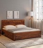 Segur Sheesham Wood King Size Bed In Provincial Teak Finish With Drawer Storage