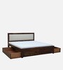 Segur Sheesham Wood King Size Bed In Provincial Teak Finish With Drawer Storage