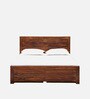 Segur Sheesham Wood King Size Bed In Provincial Teak Finish With Drawer Storage