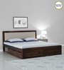 Segur Sheesham Wood King Size Bed In Provincial Teak Finish With Drawer Storage