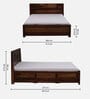 Segur Sheesham Wood King Size Bed In Provincial Teak Finish With Hydraulic Storage