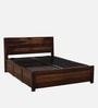 Segur Sheesham Wood King Size Bed In Provincial Teak Finish With Hydraulic Storage