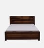Segur Sheesham Wood King Size Bed In Provincial Teak Finish With Hydraulic Storage
