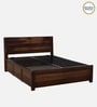 Segur Sheesham Wood King Size Bed In Provincial Teak Finish With Hydraulic Storage