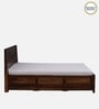 Segur Sheesham Wood King Size Bed In Provincial Teak Finish With Hydraulic Storage