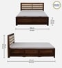 Segur Sheesham Wood King Size Bed In Provincial Teak Finish With Padded Headboard Hydraulic Storage