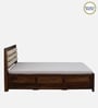 Segur Sheesham Wood King Size Bed In Provincial Teak Finish With Padded Headboard Hydraulic Storage