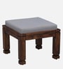Segur Sheesham Wood Nesting Coffee Table Set in Provincial Teak Finish With Cushioned Stools