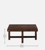 Segur Sheesham Wood Nesting Coffee Table Set in Provincial Teak Finish With Cushioned Stools