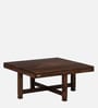 Segur Sheesham Wood Nesting Coffee Table Set in Provincial Teak Finish With Cushioned Stools