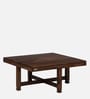 Segur Sheesham Wood Nesting Coffee Table Set in Provincial Teak Finish With Cushioned Stools