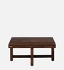 Segur Sheesham Wood Nesting Coffee Table Set in Provincial Teak Finish With Cushioned Stools
