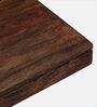 Segur Sheesham Wood Nesting Coffee Table Set in Provincial Teak Finish With Cushioned Stools