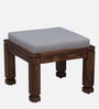 Segur Sheesham Wood Nesting Coffee Table Set in Provincial Teak Finish With Cushioned Stools