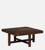 Segur Sheesham Wood Nesting Coffee Table Set in Provincial Teak Finish With Cushioned Stools