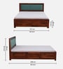 Segur Sheesham Wood Queen Size Bed In Honey Oak Finish With Box Storage