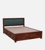 Segur Sheesham Wood Queen Size Bed In Honey Oak Finish With Box Storage