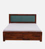 Segur Sheesham Wood Queen Size Bed In Honey Oak Finish With Box Storage